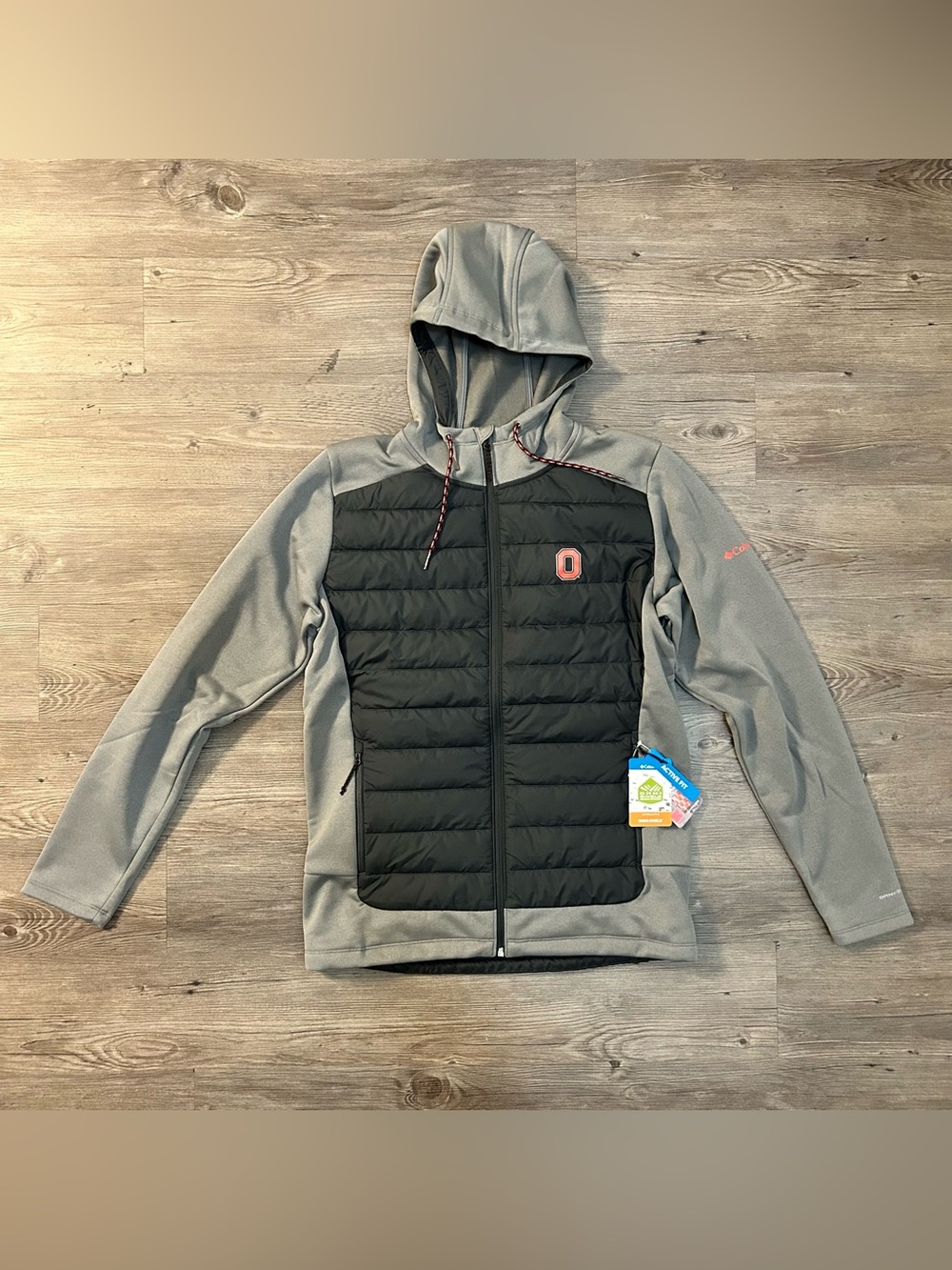 Ohio State Buckeyes Columbia Hybrid Full-Zip Hoodie Jacket Men Size Medium NWT